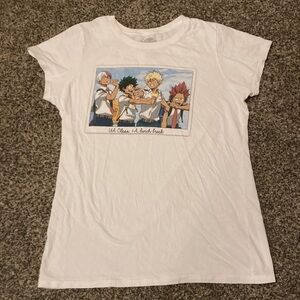 White Graphic T-Shirt with hunter x hunter characters